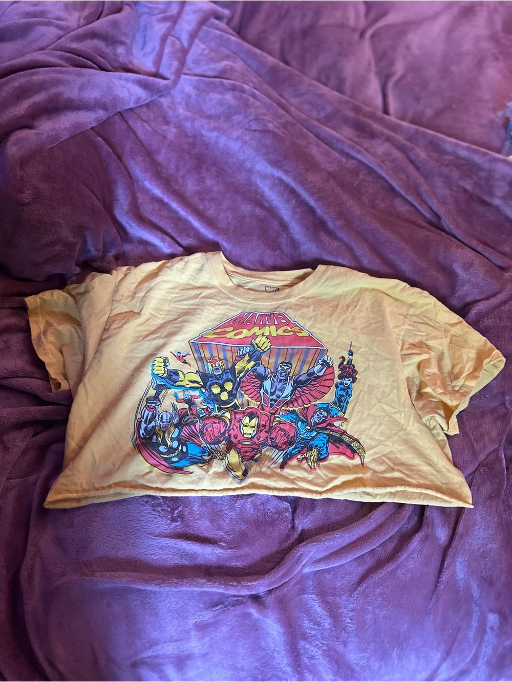 Yellow Marvel Comic Graphic Tee